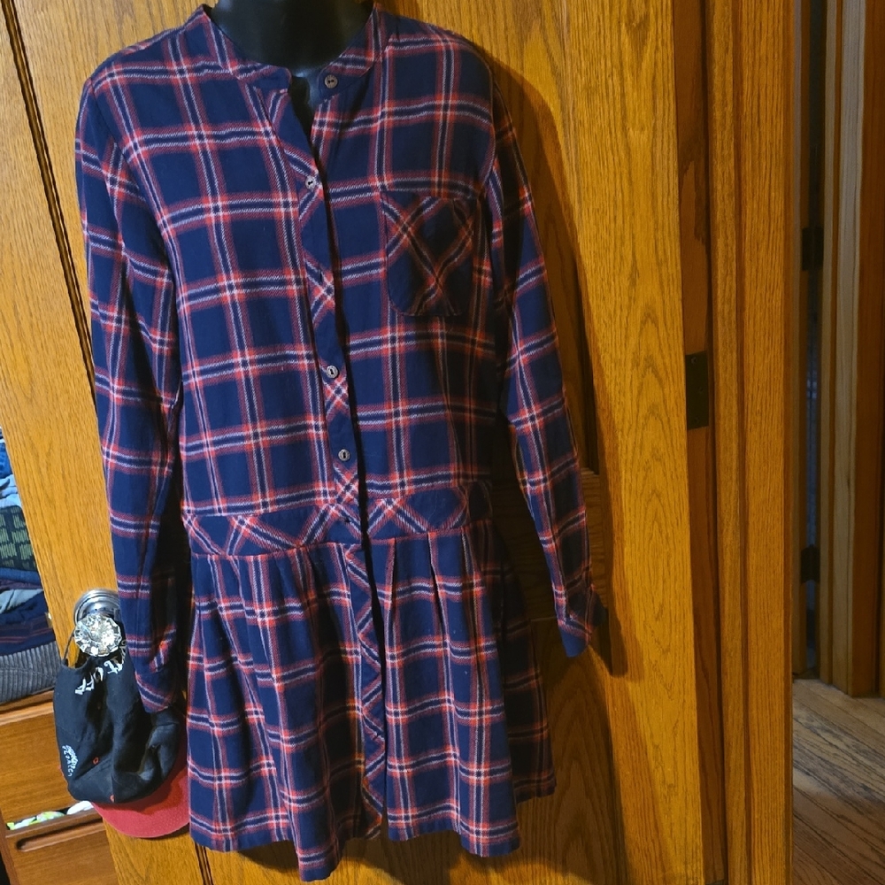 Current/Elliott Red and Blue Plaid Shirt
